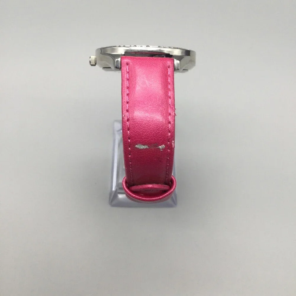 Disney Minnie Mouse Womens Watch 40mm MOP Dial Pink Leather MN1044 New Battery